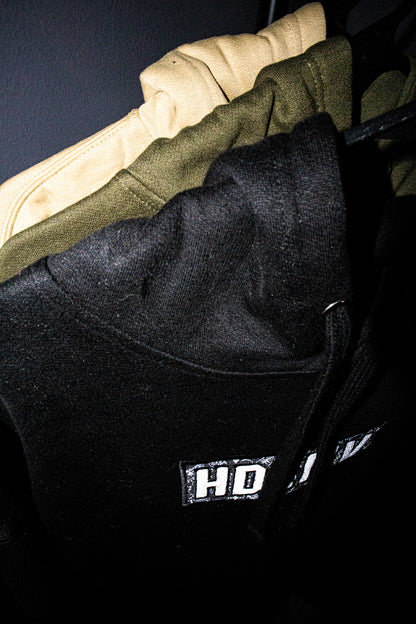 "HDLMV PAISLEY BOX LOGO HOODIE"  BLACK