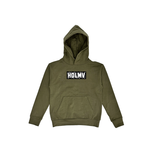 "HDLMV PAISLEY BOX LOGO HOODIE"      OLIVE